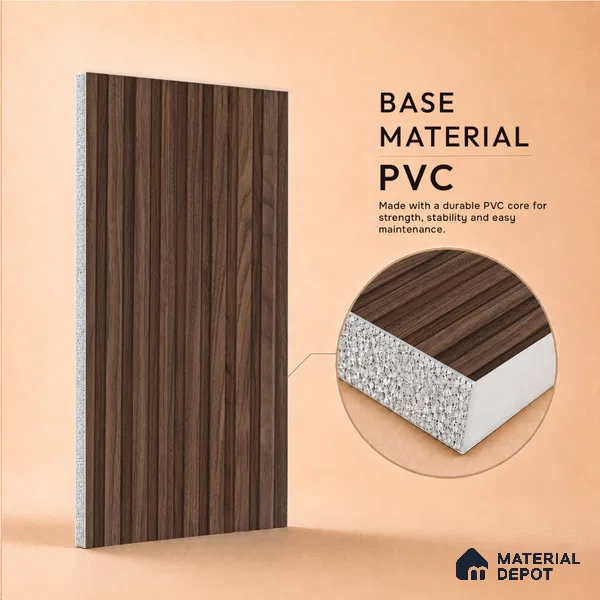 Wooden Look PN 07488 8 ft x 4.8 inch PVC Panel - 10 mm | Suitable for Living Room, Bedroom & Office | Width is Subjected to 5% Variation