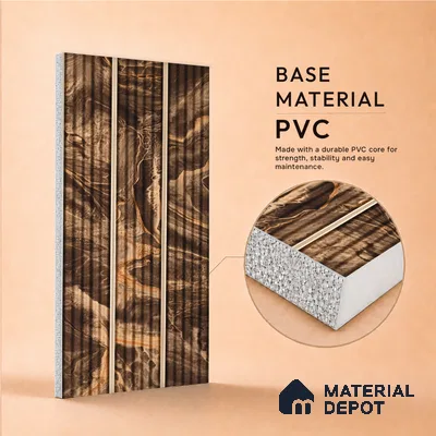 Chocolate Brown Marble Look PN 07501 8 ft x 6 inch PVC Panel - 10 mm | Suitable for Living Room, Bedroom & Office | Width is Subjected to 5% Variation