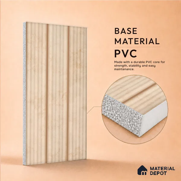 Wooden Look PN 07506 8 ft x 6 inch PVC Panel - 10 mm | Suitable for Living Room, Bedroom & Office | Width is Subjected to 5% Variation