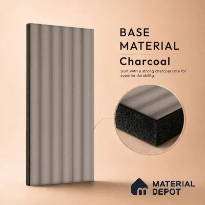 Basalt Grey Plain Colour Look PN 07604 9.5 ft x 4.9 inch Charcoal Panel - 12 mm | Suitable for Feature Wall, TV Unit & Living Room | Width is Subjected to 5% Variation