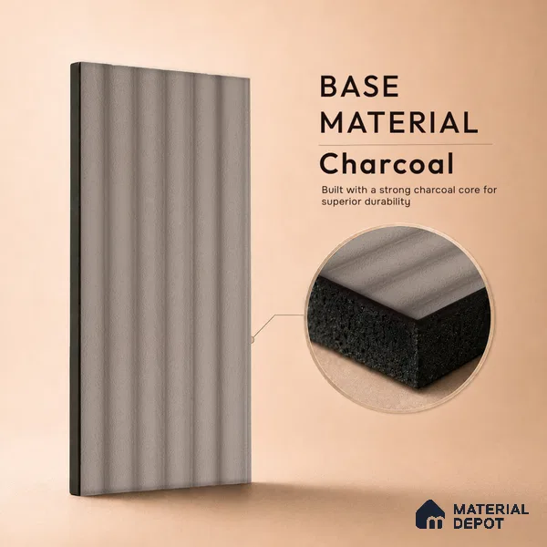 Basalt Grey Plain Colour Look PN 07604 9.5 ft x 4.9 inch Charcoal Panel - 12 mm | Suitable for Feature Wall, TV Unit & Living Room | Width is Subjected to 5% Variation