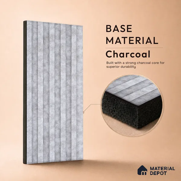 Light Grey Cement Look PN 07608 9.5 ft x 4.9 inch Charcoal Panel - 12 mm | Suitable for Feature Wall, TV Unit & Living Room | Width is Subjected to 5% Variation