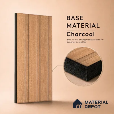 Wooden Look PN 07686 9.1 ft x 4.9 inch Charcoal Panel - 12 mm | Suitable for Living Room, Bedroom & TV Cabinet | Width is Subjected to 5% Variation