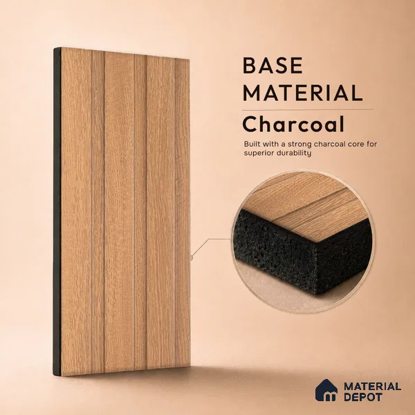 Wooden Look PN 07686 9.1 ft x 4.9 inch Charcoal Panel - 12 mm | Suitable for Living Room, Bedroom & TV Cabinet | Width is Subjected to 5% Variation