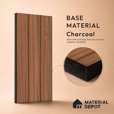Wooden Look PN 07690 9.1 ft x 4.9 inch Charcoal Panel - 12 mm | Suitable for Living Room, Bedroom & TV Cabinet | Width is Subjected to 5% Variation