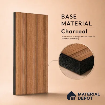 Wooden Look PN 07696 9.1 ft x 4.9 inch Charcoal Panel - 12 mm | Suitable for Living Room, Bedroom & TV Cabinet | Width is Subjected to 5% Variation