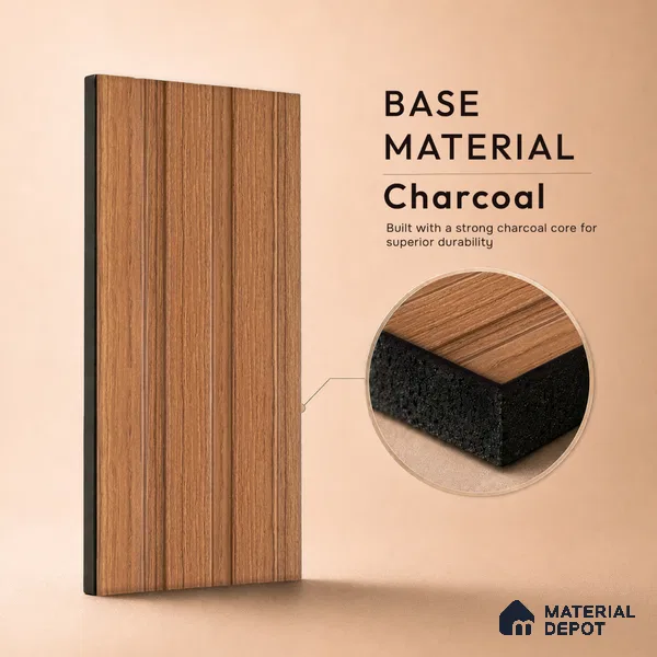 Wooden Look PN 07696 9.1 ft x 4.9 inch Charcoal Panel - 12 mm | Suitable for Living Room, Bedroom & TV Cabinet | Width is Subjected to 5% Variation