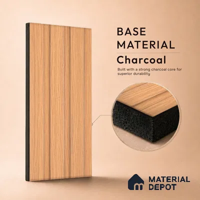 Wooden Look PN 07699 9.1 ft x 4.9 inch Charcoal Panel - 12 mm | Suitable for Living Room, Bedroom & TV Cabinet | Width is Subjected to 5% Variation