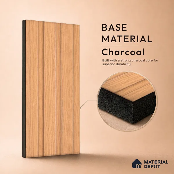 Wooden Look PN 07699 9.1 ft x 4.9 inch Charcoal Panel - 12 mm | Suitable for Living Room, Bedroom & TV Cabinet | Width is Subjected to 5% Variation