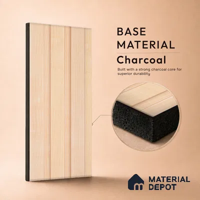Wooden Look PN 07702 9.1 ft x 4.9 inch Charcoal Panel - 12 mm | Suitable for Living Room, Bedroom & TV Cabinet | Width is Subjected to 5% Variation