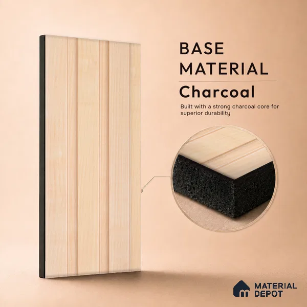 Wooden Look PN 07702 9.1 ft x 4.9 inch Charcoal Panel - 12 mm | Suitable for Living Room, Bedroom & TV Cabinet | Width is Subjected to 5% Variation