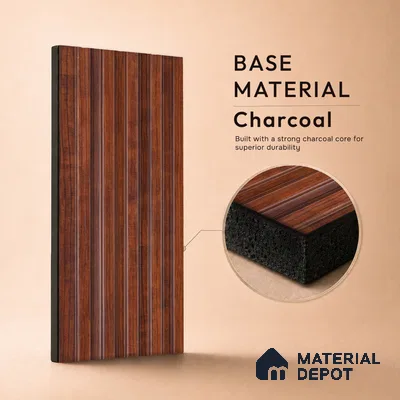 Wooden Look PN 07711 9.1 ft x 4.9 inch Charcoal Panel - 12 mm | Suitable for Living Room, Bedroom & TV Cabinet | Width is Subjected to 5% Variation