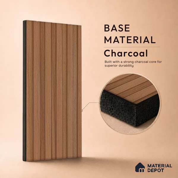 Wooden Look PN 07712 9.1 ft x 4.9 inch Charcoal Panel - 12 mm | Suitable for Living Room, Bedroom & TV Cabinet | Width is Subjected to 5% Variation
