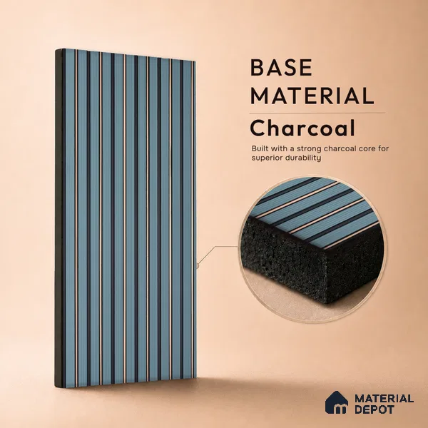 Slate Grey Plain Colour Look PN 07790 8 ft x 7.8 inch Charcoal Panel - 6 mm | Suitable for Living Room, Bedroom & Office | Width is Subjected to 5% Variation
