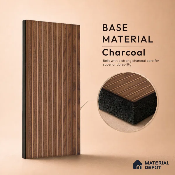 Wooden Look PN 07792 8 ft x 7.8 inch Charcoal Panel - 6 mm | Suitable for Living Room, Bedroom & Office | Width is Subjected to 5% Variation