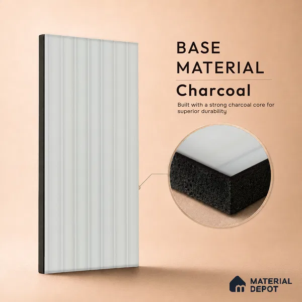 Dove Grey Plain Colour Look PN 00619 8 ft x 4.9 inch Charcoal Panel - 11 mm | Suitable for Feature Wall, TV Unit & Living Room | Width is Subjected to 5% Variation