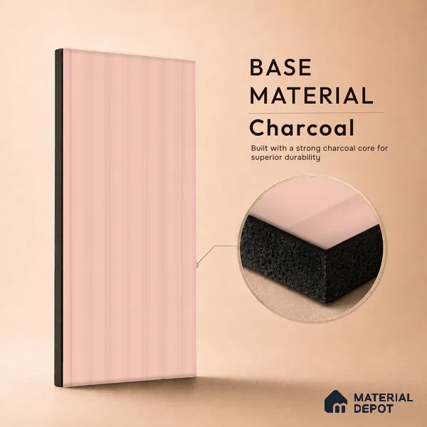 Apricot Plain Colour Look PN 00625 8 ft x 4 inch Charcoal Panel - 11 mm | Suitable for Feature Wall, TV Unit & Living Room | Width is Subjected to 5% Variation
