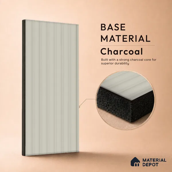 Ash Grey Plain Colour Look PN 00630 8 ft x 4 inch Charcoal Panel - 11 mm | Suitable for Feature Wall, TV Unit & Living Room | Width is Subjected to 5% Variation