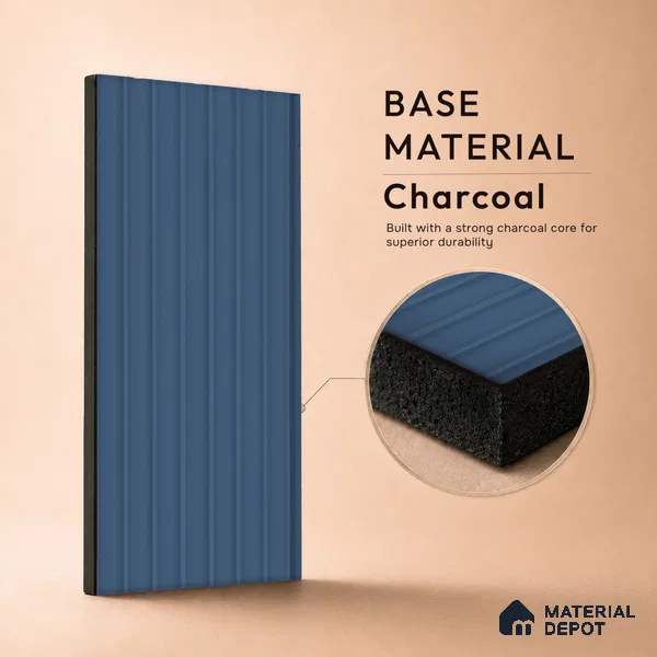 Dark Grey Plain Colour Look PN 00632 8 ft x 4 inch Charcoal Panel - 11 mm | Suitable for Feature Wall, TV Unit & Living Room | Width is Subjected to 5% Variation