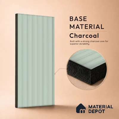 Ash Grey Plain Colour Look PN 03358 8 ft x 4 inch Charcoal Panel - 11 mm | Suitable for Feature Wall, TV Unit & Living Room | Width is Subjected to 5% Variation