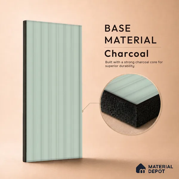 Ash Grey Plain Colour Look PN 03358 8 ft x 4 inch Charcoal Panel - 11 mm | Suitable for Feature Wall, TV Unit & Living Room | Width is Subjected to 5% Variation
