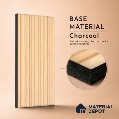 Wooden Look PN 03398 9.5 ft x 4.8 inch Charcoal Panel - 11 mm | Suitable for Feature Wall, TV Unit & Living Room | Width is Subjected to 5% Variation