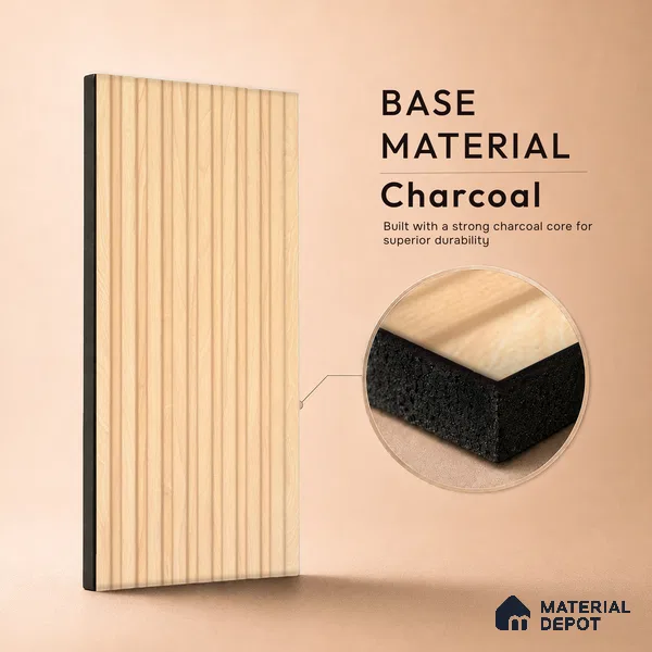 Wooden Look PN 03398 9.5 ft x 4.8 inch Charcoal Panel - 11 mm | Suitable for Feature Wall, TV Unit & Living Room | Width is Subjected to 5% Variation