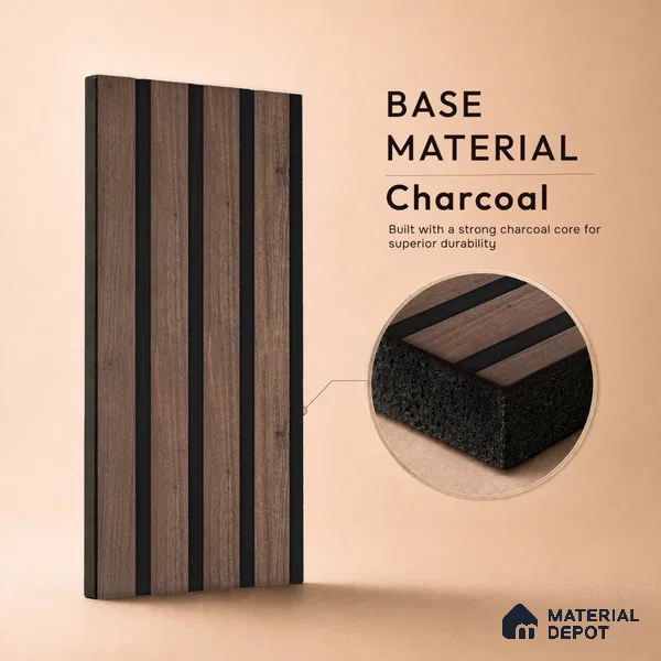 Wooden Look PN 05547 8 ft x 6 inch Charcoal Panel - 7 mm | Suitable for Feature Wall, TV Unit & Living Room | Width is Subjected to 5% Variation
