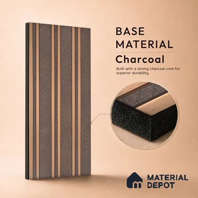 Cappucino Brown Leather Look PN 05549 8 ft x 6 inch Charcoal Panel - 7 mm | Suitable for Feature Wall, TV Unit & Living Room | Width is Subjected to 5% Variation