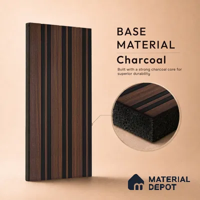 Wooden Look PN 05551 8 ft x 6 inch Charcoal Panel - 7 mm | Suitable for Feature Wall, TV Unit & Living Room | Width is Subjected to 5% Variation