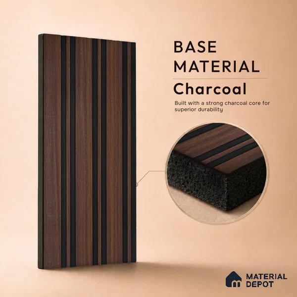 Wooden Look PN 05551 8 ft x 6 inch Charcoal Panel - 7 mm | Suitable for Feature Wall, TV Unit & Living Room | Width is Subjected to 5% Variation