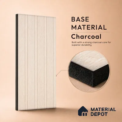 Wooden Look PN 05553 8 ft x 6 inch Charcoal Panel - 7 mm | Suitable for Feature Wall, TV Unit & Living Room | Width is Subjected to 5% Variation