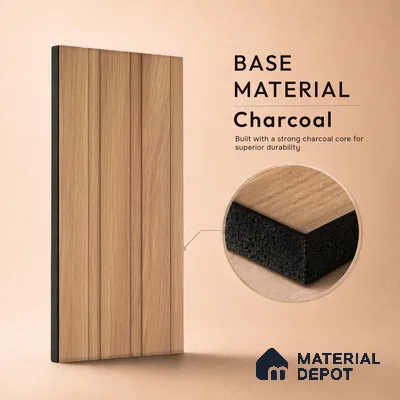 Wooden Look PN 06152 9.5 ft x 4.6 inch Charcoal Panel - 8 mm | Suitable for Feature Wall, TV Unit & Living Room | Width is Subjected to 5% Variation