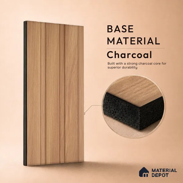 Wooden Look PN 06152 9.5 ft x 4.6 inch Charcoal Panel - 8 mm | Suitable for Feature Wall, TV Unit & Living Room | Width is Subjected to 5% Variation