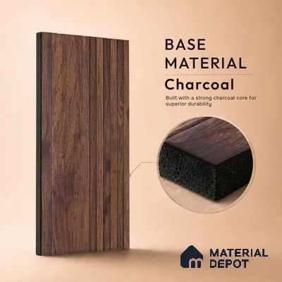 Wooden Look PN 06790 8 ft x 4.9 inch Charcoal Panel - 12 mm | Suitable for Living Room, Bedroom & TV Cabinet | Width is Subjected to 5% Variation