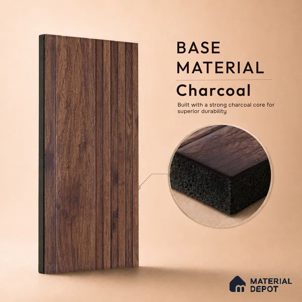 Wooden Look PN 06790 8 ft x 4.9 inch Charcoal Panel - 12 mm | Suitable for Living Room, Bedroom & TV Cabinet | Width is Subjected to 5% Variation
