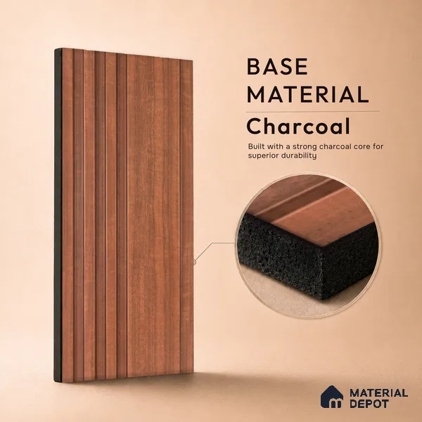 Wooden Look PN 06791 8 ft x 4.9 inch Charcoal Panel - 12 mm | Suitable for Living Room, Bedroom & TV Cabinet | Width is Subjected to 5% Variation