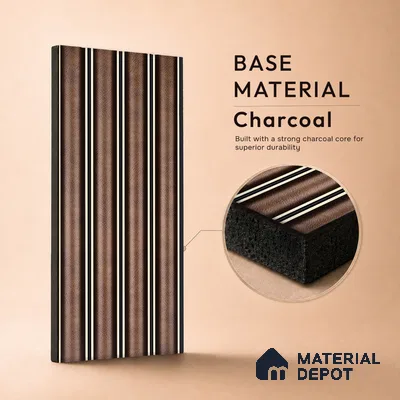 Black Wenge Geometric Look PN 06806 8 ft x 4.9 inch Charcoal Panel - 12 mm | Suitable for Living Room, Bedroom & TV Cabinet | Width is Subjected to 5% Variation