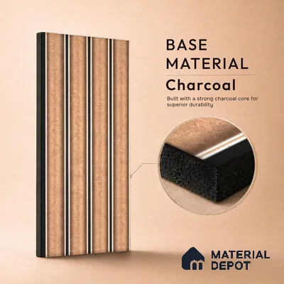 Oak Brown Geometric Look PN 06807 8 ft x 4.9 inch Charcoal Panel - 12 mm | Suitable for Living Room, Bedroom & TV Cabinet | Width is Subjected to 5% Variation