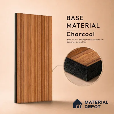 Wooden Look PN 06810 9.2 ft x 4.8 inch Charcoal Panel - 12 mm | Suitable for Living Room, Bedroom & TV Cabinet | Width is Subjected to 5% Variation