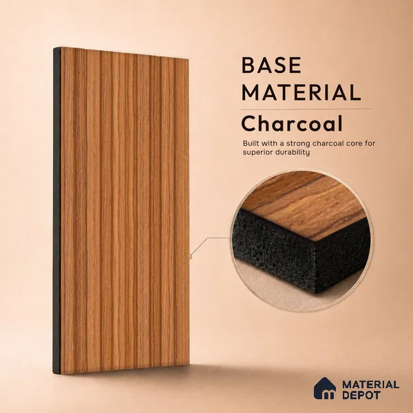 Wooden Look PN 06810 9.2 ft x 4.8 inch Charcoal Panel - 12 mm | Suitable for Living Room, Bedroom & TV Cabinet | Width is Subjected to 5% Variation