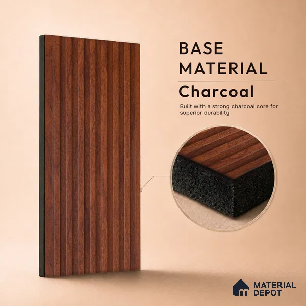 Wooden Look PN 06813 9.2 ft x 4.8 inch Charcoal Panel - 12 mm | Suitable for Living Room, Bedroom & TV Cabinet | Width is Subjected to 5% Variation