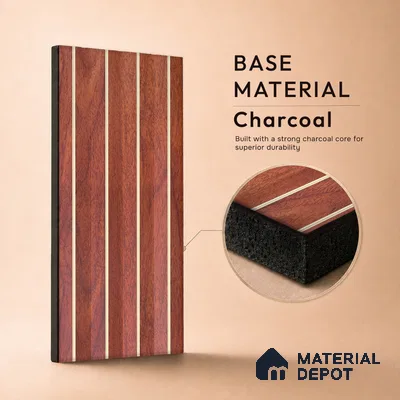 Wooden Look PN 06815 9.2 ft x 4.8 inch Charcoal Panel - 12 mm | Suitable for Living Room, Bedroom & TV Cabinet | Width is Subjected to 5% Variation