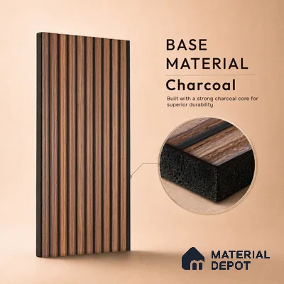 Wooden Look PN 06821 9.2 ft x 6 inch Charcoal Panel - 10 mm | Suitable for Living Room, Bedroom & TV Cabinet | Width is Subjected to 5% Variation