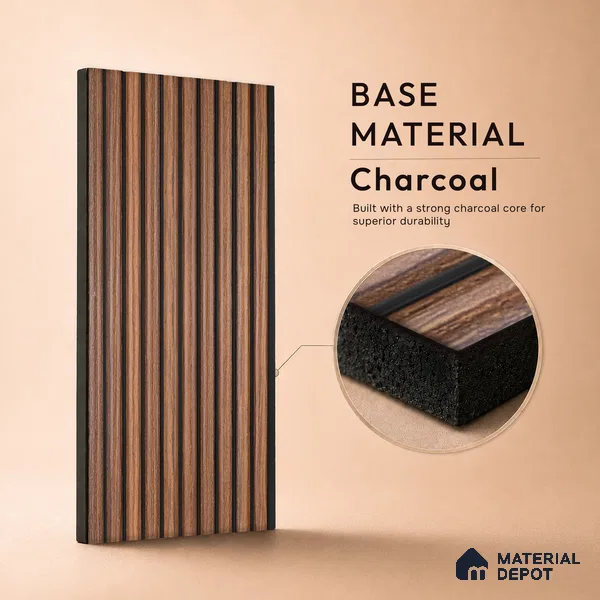 Wooden Look PN 06821 9.2 ft x 6 inch Charcoal Panel - 10 mm | Suitable for Living Room, Bedroom & TV Cabinet | Width is Subjected to 5% Variation