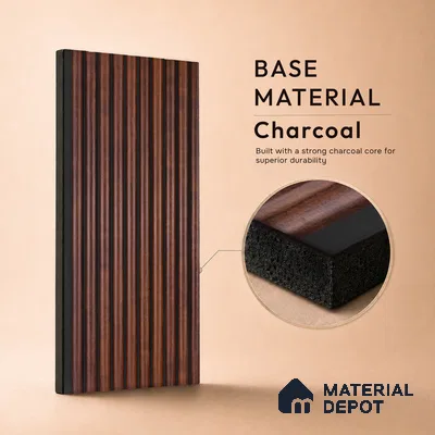 Wooden Look PN 06822 9.2 ft x 6 inch Charcoal Panel - 10 mm | Suitable for Living Room, Bedroom & TV Cabinet | Width is Subjected to 5% Variation