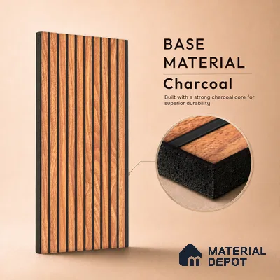 Wooden Look PN 06826 9.2 ft x 6 inch Charcoal Panel - 10 mm | Suitable for Living Room, Bedroom & TV Cabinet | Width is Subjected to 5% Variation