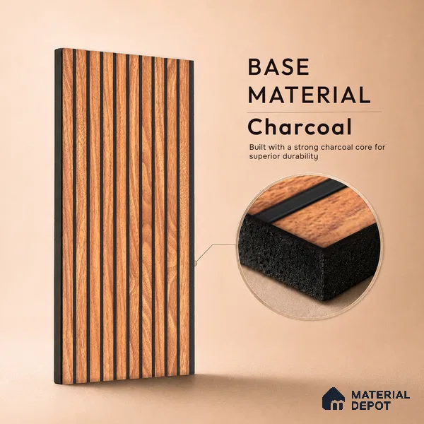 Wooden Look PN 06826 9.2 ft x 6 inch Charcoal Panel - 10 mm | Suitable for Living Room, Bedroom & TV Cabinet | Width is Subjected to 5% Variation