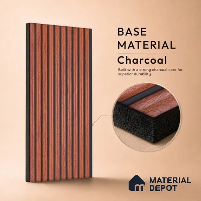 Wooden Look PN 06827 9.2 ft x 6 inch Charcoal Panel - 10 mm | Suitable for Living Room, Bedroom & TV Cabinet | Width is Subjected to 5% Variation