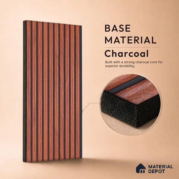 Wooden Look PN 06827 9.2 ft x 6 inch Charcoal Panel - 10 mm | Suitable for Living Room, Bedroom & TV Cabinet | Width is Subjected to 5% Variation